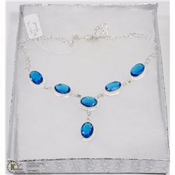 #9-BLUE TOPAZ GEMSTONE NECKLACE