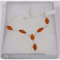 #25-AMBER GEMSTONES NECKLACE