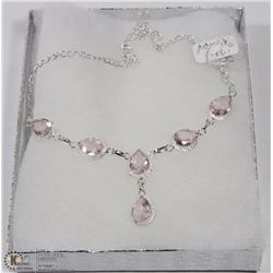 #53-PINK KUNZITE GEMSTONE NECKLACE