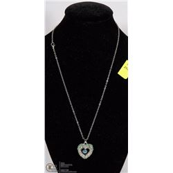 LADIES 3D HEART PENDANT AND NECKLACE SET