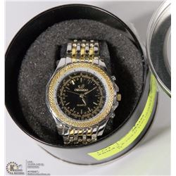 SIVLER & GOLD TON QUARTZ WATCH.