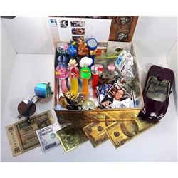 #1 - LARGE DECORATED TIN & CONTENTS