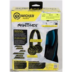 WICKED BLUE TOOTH NIGHTSHADE CORDLESS HEADPHONES.