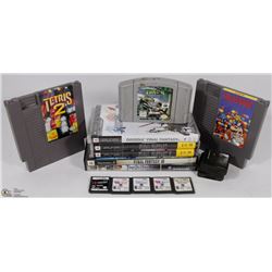 BUNDLE OF ASSORTED GAME CARTIRDGES INCL NINTENDO,
