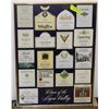 Image 1 : WINE LABELS IN BRASS FRAME 19X26