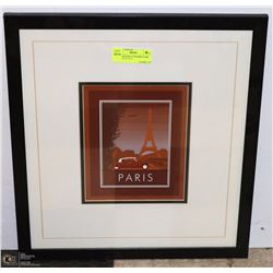 PROFESSIONALLY FRAMED PARIS PICTURE 19” X 17”