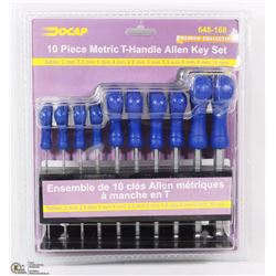 NEW 10PC METRIC T HANDLE ALLAN KEY SET