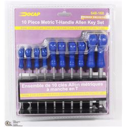 NEW 10PC METRIC T HANDLE ALLAN KEY SET