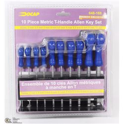 NEW 10PC METRIC T HANDLE ALLAN KEY SET