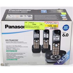 PANASONIC 6.0, 3 HAND SET CORDLESS PHONE SET WITH