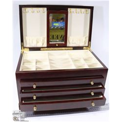 EX-LARGE CHERRY WOOD JEWELRY BOX