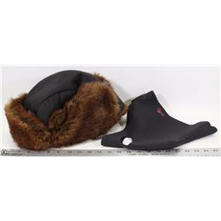 BOX W/FAUX FUR WINTER HAT W/FOLD-DOWN