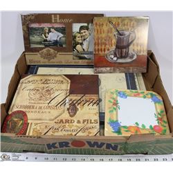 BOX OF KITCHEN WALL DECOR