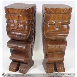 SET OF TOTEM POLE BOOKENDS