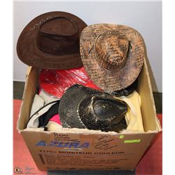 #36) LOT OF ESTATE PURSES, HATS AND MORE