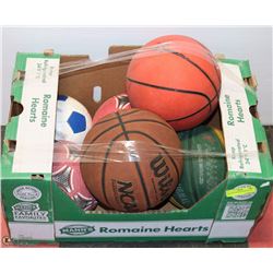 BOX OF ASSORTED BASKETBALLS