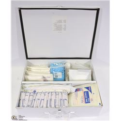 METAL FIRST AID BOX WITH CONTENTS