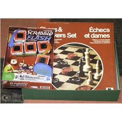 NEW SCRABBLE SLAM AND CHESS /CHECKER SET