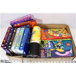 BOX OF SIMPSONS COLLECTIBLES INCL GRAPHIC NOVELS,