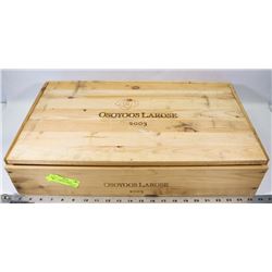 OSOYOOS LAROSE WINERY WOODEN 6 BOTTLE STORAGE BOX