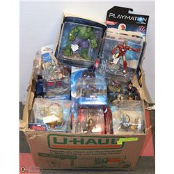 BOX OF PLAYMATION & INFINITI HAMING FIGURES.