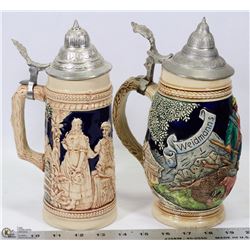 2 VINTAGE GERMAN BEER STEINS