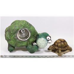 TWO SOLAR POWER TURTLES