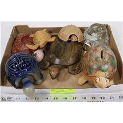 LOT OF CARVED TURTLES ORNAMENTS