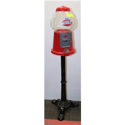37 INCH HIGH GUMBALL MACHINE ON STAND
