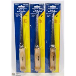 LOT OF THREE 6" DRYWALL SAWS