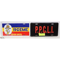 PPCLI  AND RCEME LICENSE PLATES
