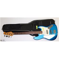 ELECTRIC BASS GUITAR BURTON BLUE WITH SOFT CASE.