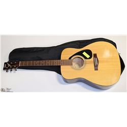 ACOUSTIC YAMAHA GUITAR F310 BLONDE WITH SOFT CASE.