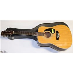 ACOUSTIC 12 STRING RAVEN GUITAR BLOND W/ HARD CASE