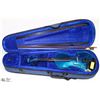 Image 1 : MENZEL BLUE VIOLIN WITH PICK UP BOW & CASE.