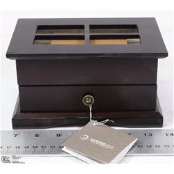 WALNUT FINISH JEWELRY BOX