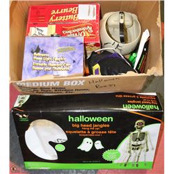 #39)LARGE BOX WITH HALLOWEEN ITEMS