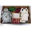 Image 1 : FLAT OF ASIAN ITEMS INCLUDING BUDDHA STATUES AND