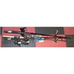 LOT OF 4 NEW FISHING RODS WITH REELS
