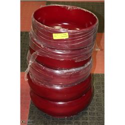 4 LARGE DECORATIVE RED BOWLS