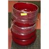 Image 1 : 4 LARGE DECORATIVE RED BOWLS