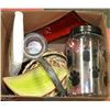 Image 1 : BOX WITH DECORATIVE CANISTER SET, SERVING WARE,