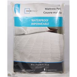 MAINSTAYS TWIN SIZE WATERPROOF MATTRESS PAD