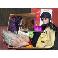 BOX OF ASSORTED HALLOWEEN ITEMS.
