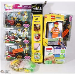 BOX W/ NEW KIDS TOYS INCL MY LITTLE PONY, AND MORE