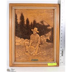 MOLDED WOOD STYLE FRAMED PROSPECTOR PICTURE.