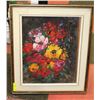 Image 1 : FLOWER PAINTING BY M.SLAGEN FRAMED, 24X26.