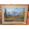 Image 1 : MOUNTAIN SCENE PAINTING FRAMED BY M.SLAGEN 30X24
