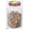 Image 1 : ESTATE GLASS NABOB COFFEE JAR FILLED WITH PENNIES