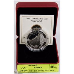 2013 FINE SILVER (99.99) $10 COIN "NIAGARA FALLS"
